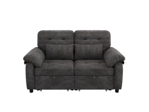 Canapé-lit 3-en-1 142x90 cm – gris – dossier réglable, couchage double et ports usbtype-c intégrés