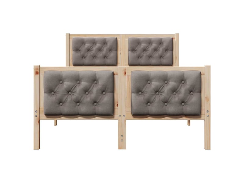  Lit double- lit adulte -  cadre de lit avec tête de lit taupe 120 x 190 cm pin massif  - Conforama D
