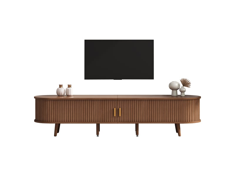  Ensemble salon meuble tv et table basse couleur noyer en mdf  - Conforama W