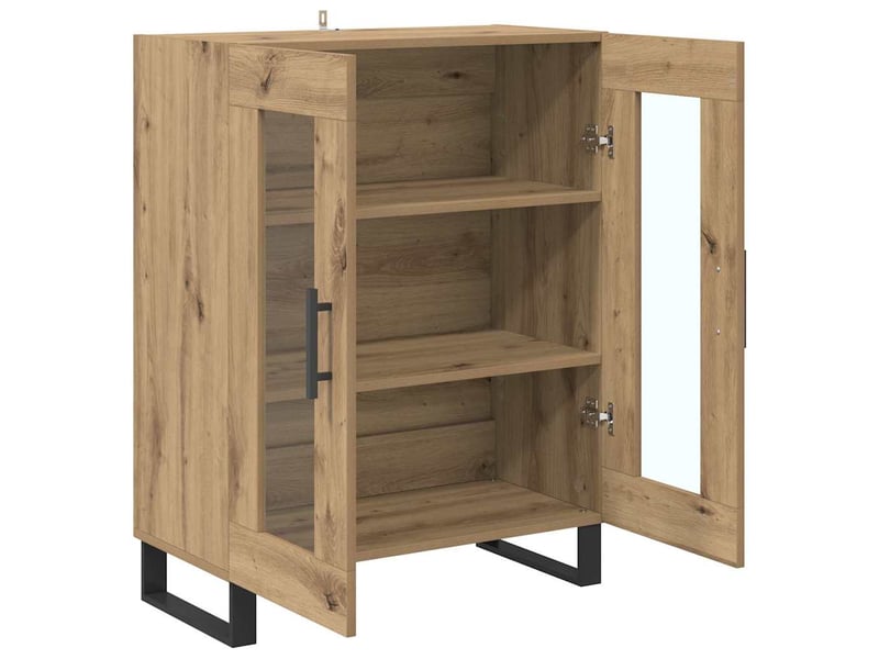 Buffet - bahut - meuble de rangement chêne artisanal 69,5 x 34 x 90 cm bois d'ingénierie - Conforama E