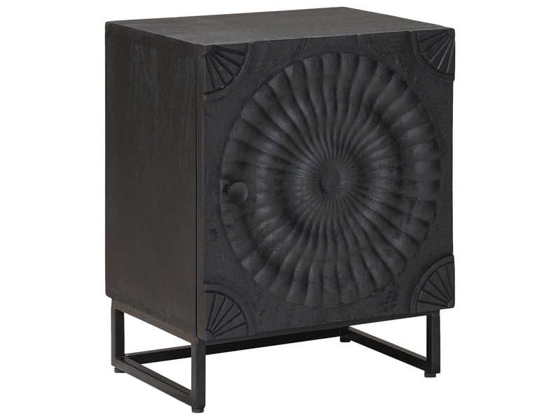  Table de chevet faite main noir 40 x 30 x 50 cm  - Conforama A
