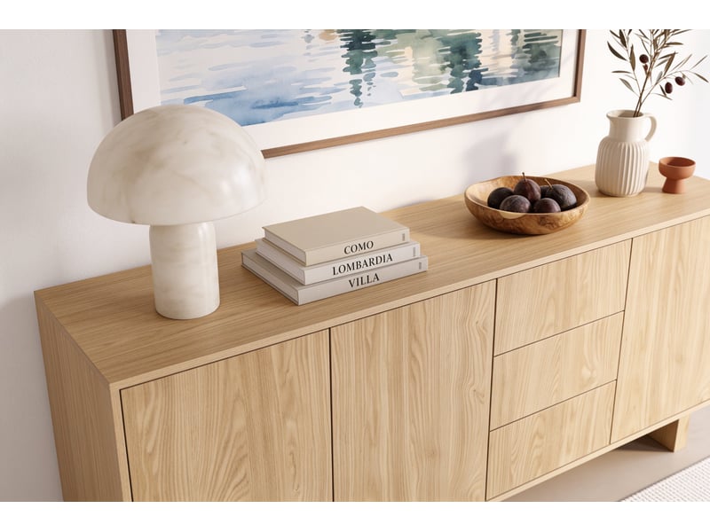  Sumba - buffet 183 cm mélaminé chêne clair  - Conforama E