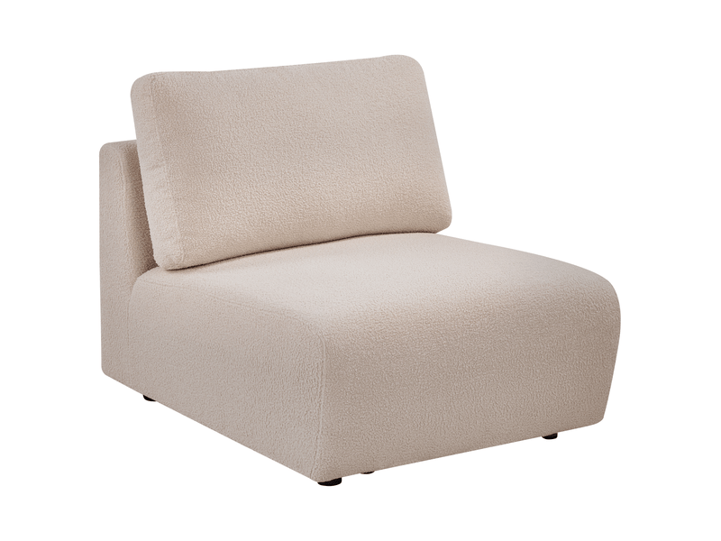 Module fauteuil kivvik bouclé beige  - Conforama D