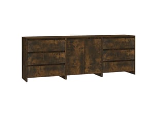 Buffets 3 pcs - bahut - meuble de rangement chêne fumé bois d'ingénierie