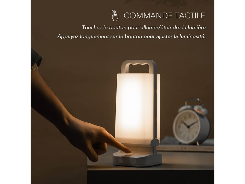 Lampe solaire rechargeable usb, lanterne led portable avec batterie externe 6000 mah, étanche ipx4 pour intérieur et extérieur - Conforama B