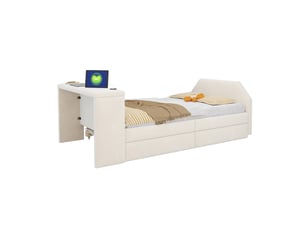 Lit simple 90x200 cm DESVIAE coloris beige