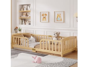 Lit simple 90x200 cm <strong>MODENVIE</strong>  <strong></strong> coloris naturel
