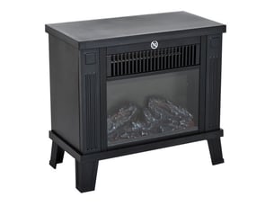 Cheminée électrique noire 6001200 w, effet flammes, métal, 34x17x31 cm