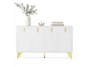 Buffet 4 porte(s) 4 tiroir(s) - 140 cm coloris blanc