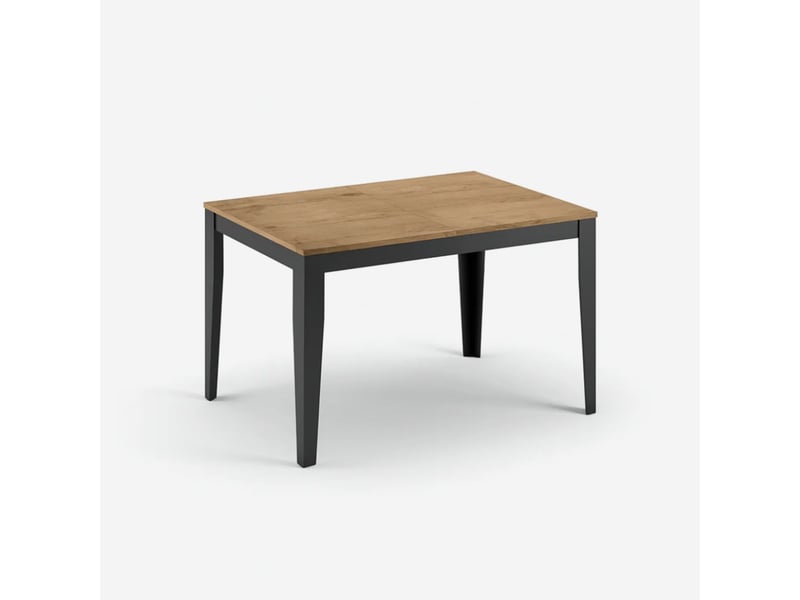  Table de salle à manger extensible avec pieds noirs 156316x90 moon - chêne  - Conforama A