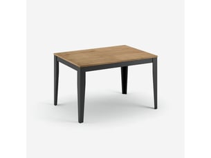 Table de salle à manger extensible avec pieds noirs 156316x90 moon - chêne