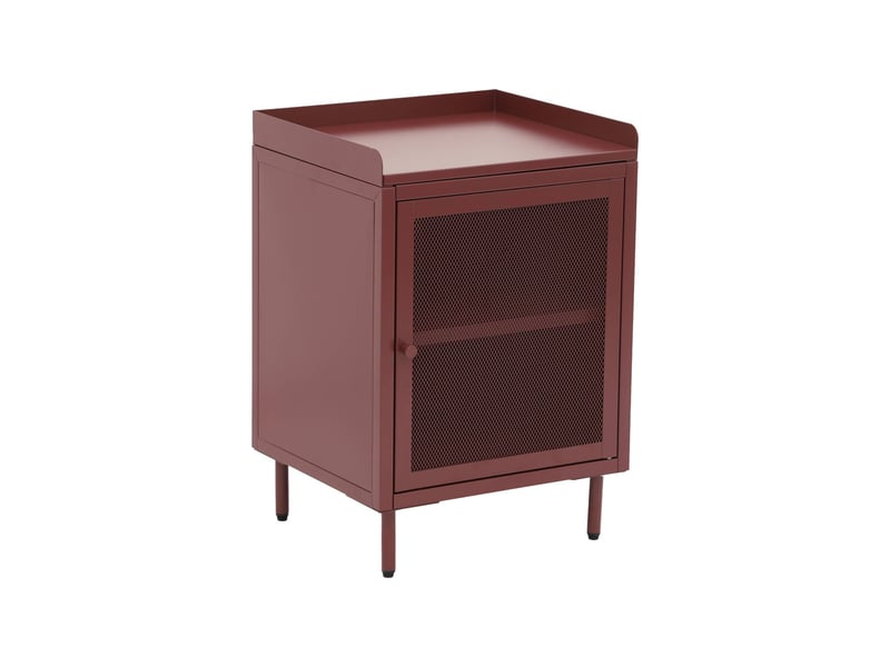  Table de chevet industrielle métal 1 porte grillagée bordeaux - ohio  - Conforama A