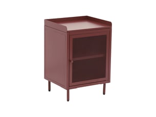Table de chevet industrielle métal 1 porte grillagée bordeaux - ohio