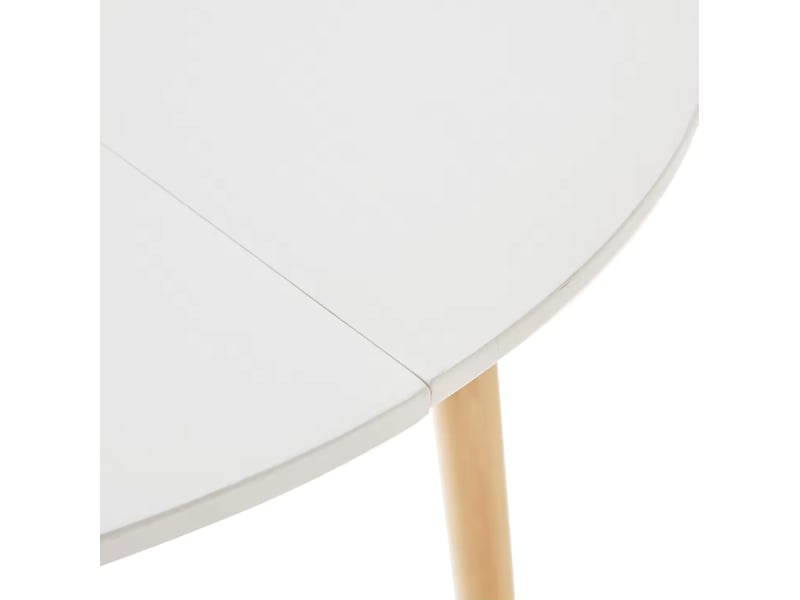 Ensemble table ronde et 4 chaises 80x80x75 cm bois blanc et bois  - Conforama D