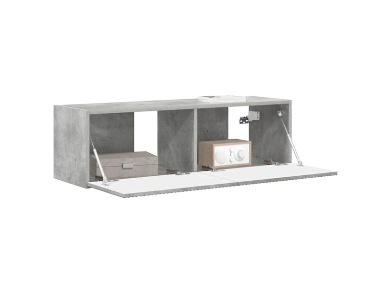  Meuble tv - banc tv - meuble de rangement mural 98 x 31 x 29,5 cm béton bois d'ingénierie  - Conforama C