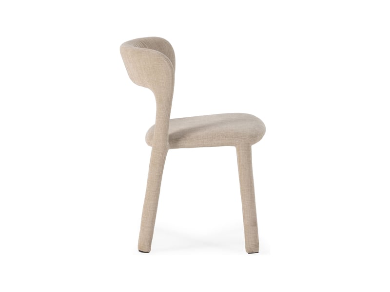  Lot de 2 chaises repas 56x51x77 cm en tissu beige  - Conforama E