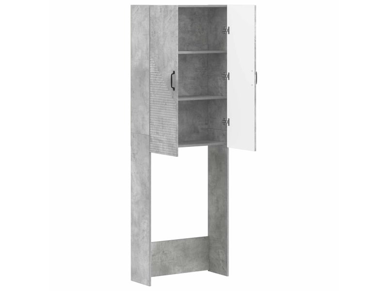 Armoire de toilette, meuble de toilette haarlem gris béton 66x25.5x190 cm - Conforama D