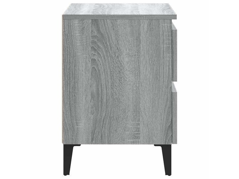  Lot de 2 tables de chevet - cabinet de chevet - table de nuit pieds en métal sonoma gris 40x35x50 cm  - Conforama D