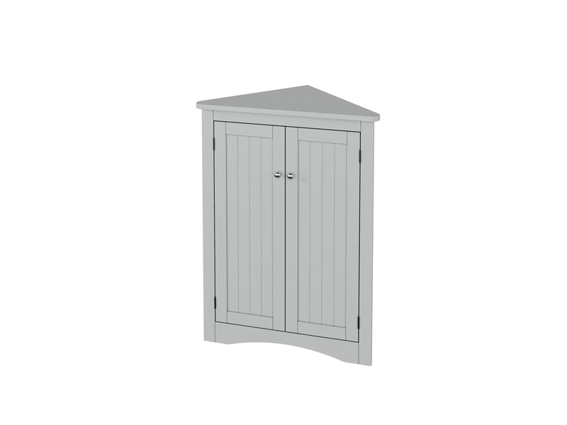  Meuble d'angle de salle de bain 2 portes en mdf gris 61.5 x 34.5 x 90 cm  - Conforama B