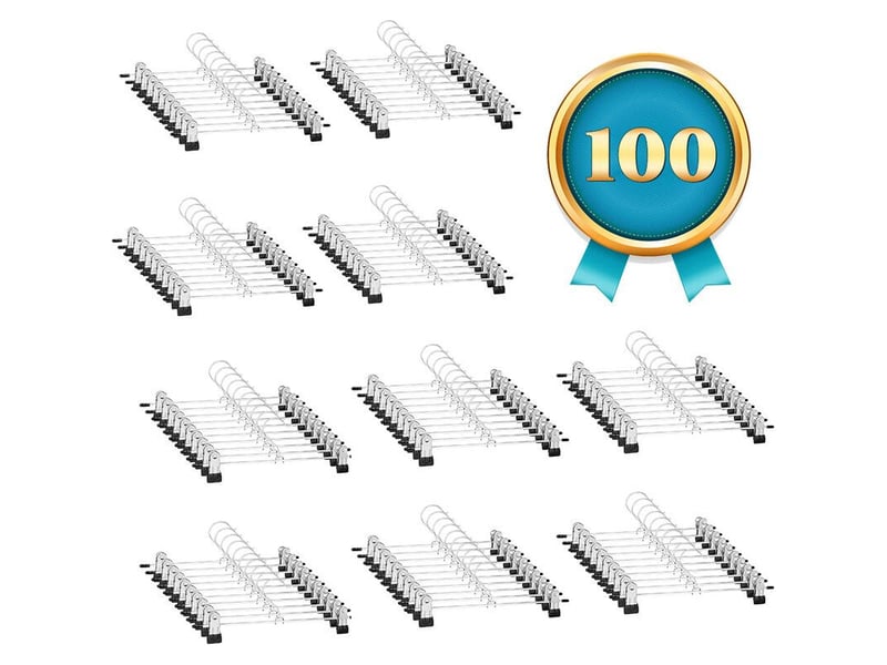  Lot de 100 cintres métal antidérapant avec pince porte manteaux robe jupe pantalon penderie armoire  - Conforama A