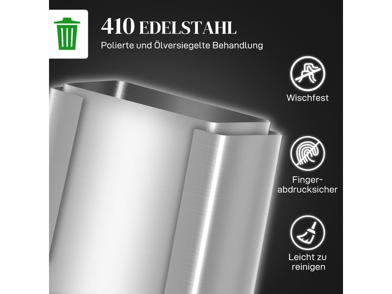  Poubelle à pédale 2 bacs 2x20l en acier inoxydable argenté 41,8x36,7x58 cm  - Conforama E