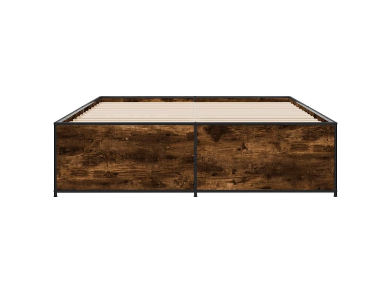  Lit double- lit adulte -  cadre de lit sans matelas chêne fumé 150x200 cm  - Conforama C