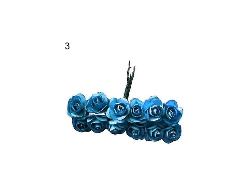  Lot de 12 roses artificielles pour décoration à faire soi-même, pour la maison, un anniversaire, un mariage ou une fête.bleu ciel  - Conforama C