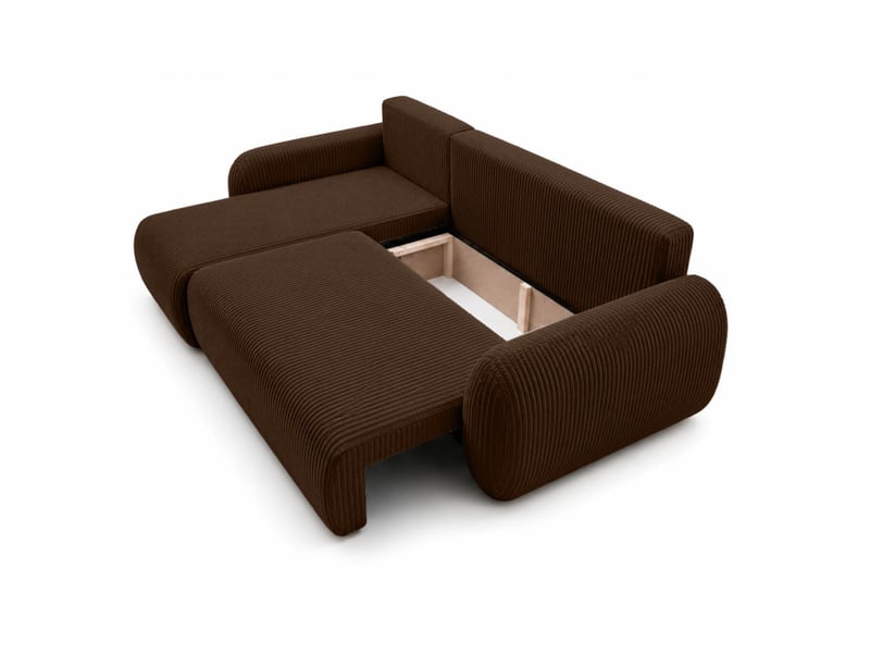  Alya - canapé d'angle convertible et réversible 3 places en velours côtelé  - Conforama D