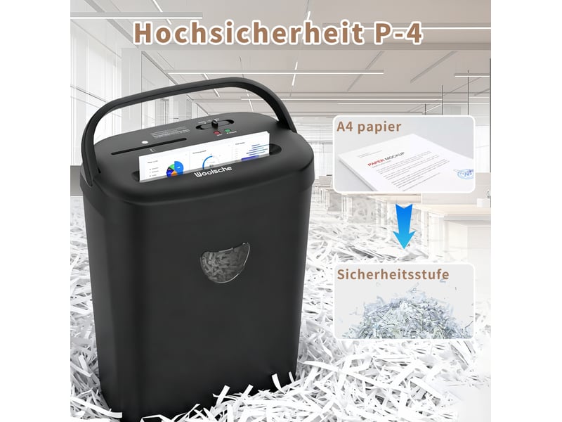  Destructeur de documents 12 feuilles 36 x 24,4 x 46,4 cm noir en abs et pc, coupe croisée p-4  - Conforama D