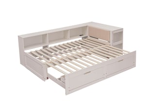 Lit coffre 180x200 cm BIQZUYA coloris blanc