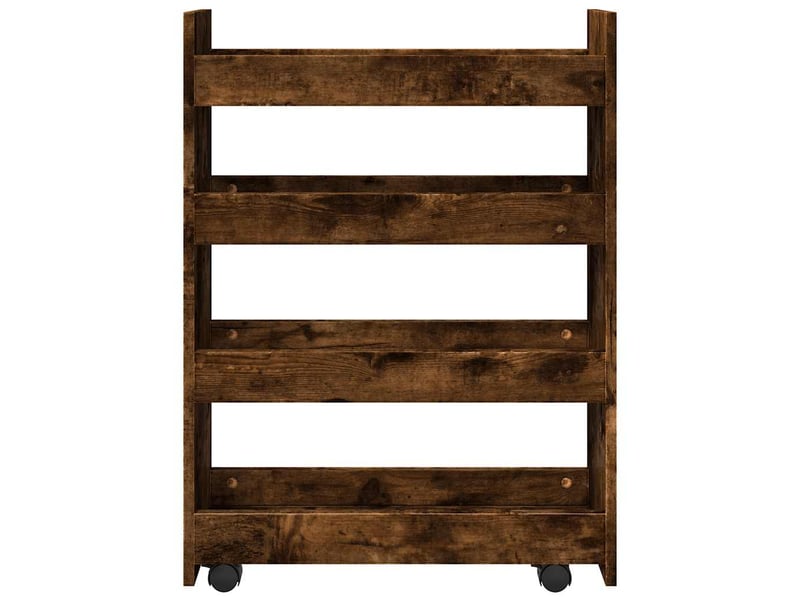  Chariot de rangement étroit pour bureau 4 niveaux chêne fumé  - Conforama D