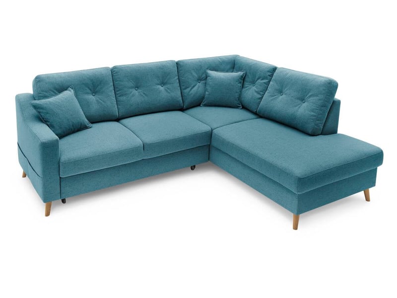  Bobochic canapé d'angle l convertible sweden bleu foncé  angle droit SWEDEN - Conforama A