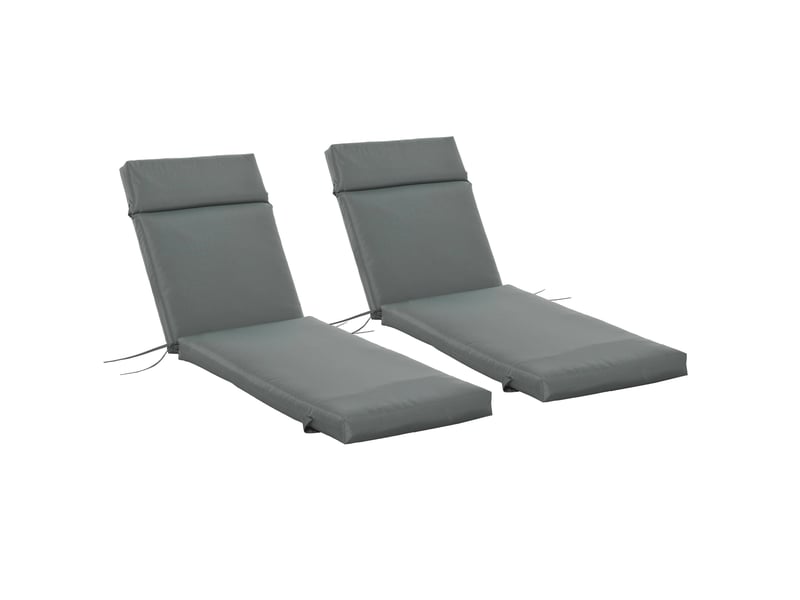  Lot de 2 matelas pour chaise longue transat bain de soleil avec sangles d'attache pour jardin matelas  - Conforama B