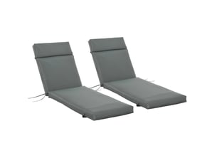 Lot de 2 matelas pour chaise longue transat bain de soleil avec sangles d'attache pour jardin matelas