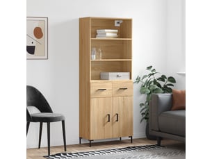 Buffet haut - bahut - meuble de rangement chêne sonoma 69,5x34x180 cm bois d'ingénierie