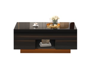Table basse rectangulaire coloris noir ULQENI  - 45 cmx100 cm
