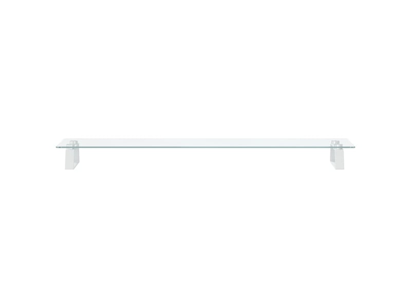  Support de moniteur table meuble bureau 100 x 20 x 8 cm verre trempé et métal blanc 02_0044823  - Conforama B