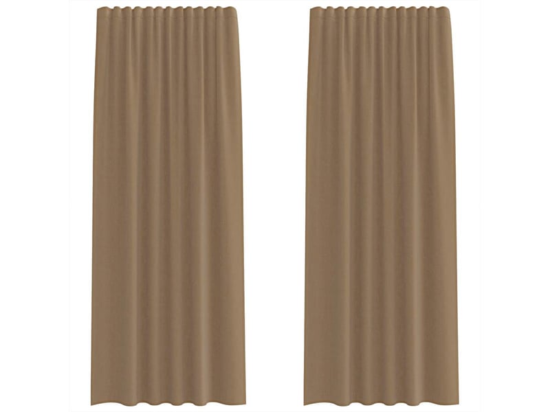  Lot de 2 rideaux en voile, voilages à œillets marron clair cf44273  - Conforama A
