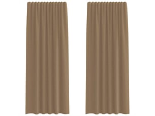 Lot de 2 rideaux en voile, voilages à œillets marron clair cf44273