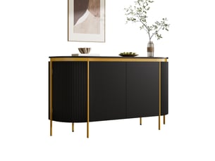 Buffet 4 porte(s) 0 tiroir(s) <strong>HAVRYA</strong> <strong></strong> - 140 cm coloris noir