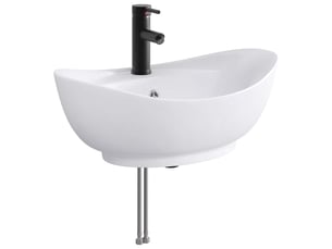 Lavabo de salle de bain avec robinet et évacuation noir mat shl620