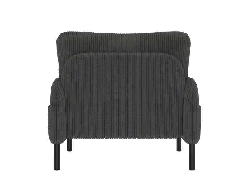  Canapé 2 places gris en velours côtelé, ensemble modulable 3 pièces avec fauteuil et pouf pour le salon  - Conforama D