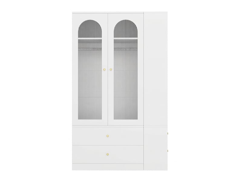  Armoire penderie grise 160 x 50 x 200 cm avec 2 tringles et 14 rangements  - Conforama C