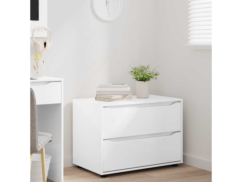  Armoire de rangement, commode de rangement 80 x 48 x 57 cm bois d'ingénierie shl2453  - Conforama E