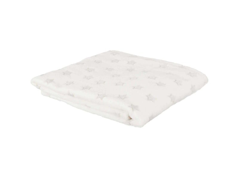 Plaid phosphorescent en polyester etoiles 120 x 150 cm blanc  - Conforama A