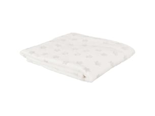 Plaid phosphorescent en polyester etoiles 120 x 150 cm blanc