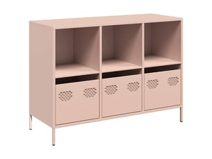 Buffet - bahut - meuble de rangement rose 101,5x39x73,5 cm acier laminé à froid
