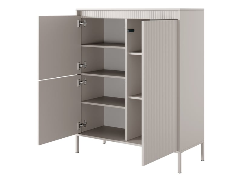  Buffet hatolaro, armoire 5 étagères, 104x40x123h cm beige Hatolaro - Conforama E