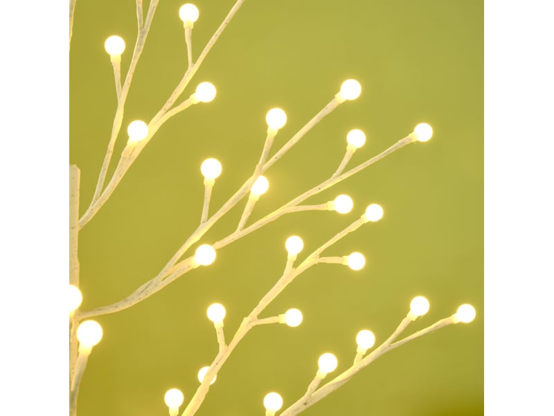  Arbre lumineux 150 cm blanc en plastique, 120 led blanc chaud, 3 niveaux de luminosité, ip44 intérieur  - Conforama D