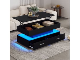Table basse rectangulaire coloris noir <strong>HAUSS SPOLE</strong> <strong></strong> - 50 cmx100 cm